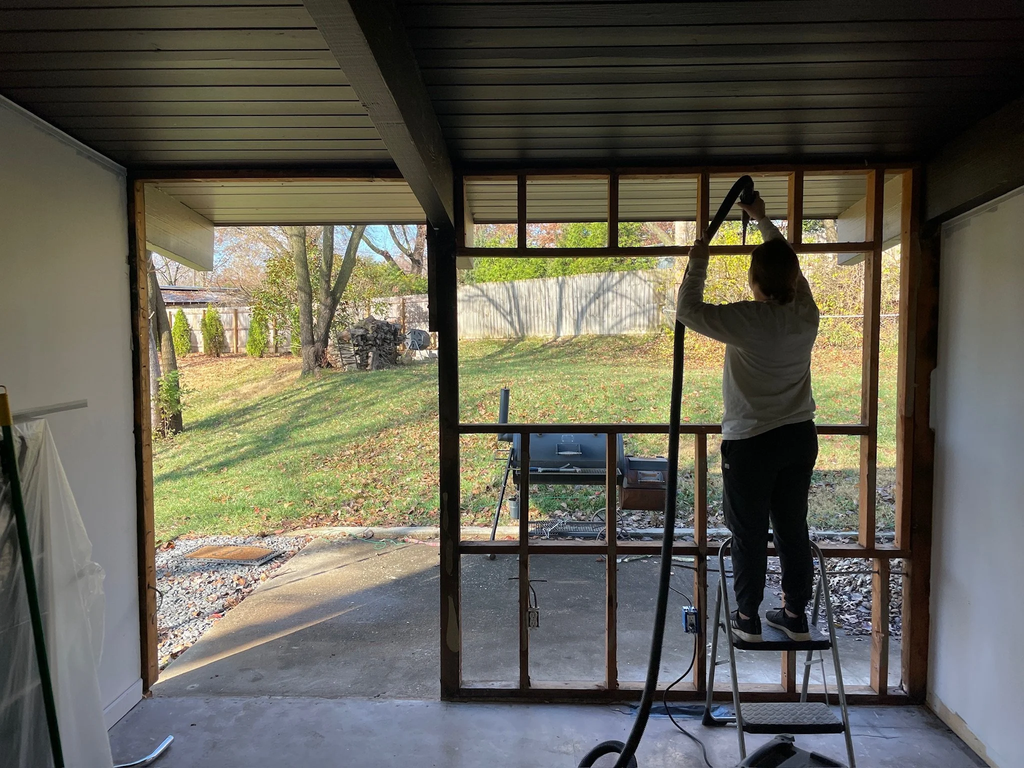 Exterior framing in progress