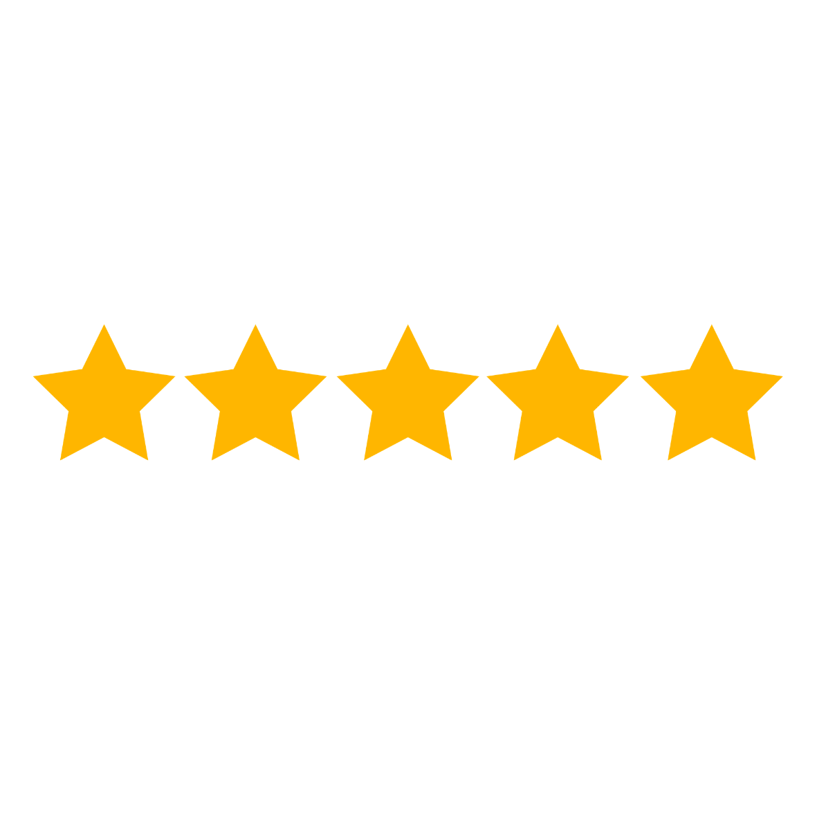 Five gold stars rating inside a black star. Gold stars with the words "Excellent service!" written above, and "Rated 5/5" below, on a black background.