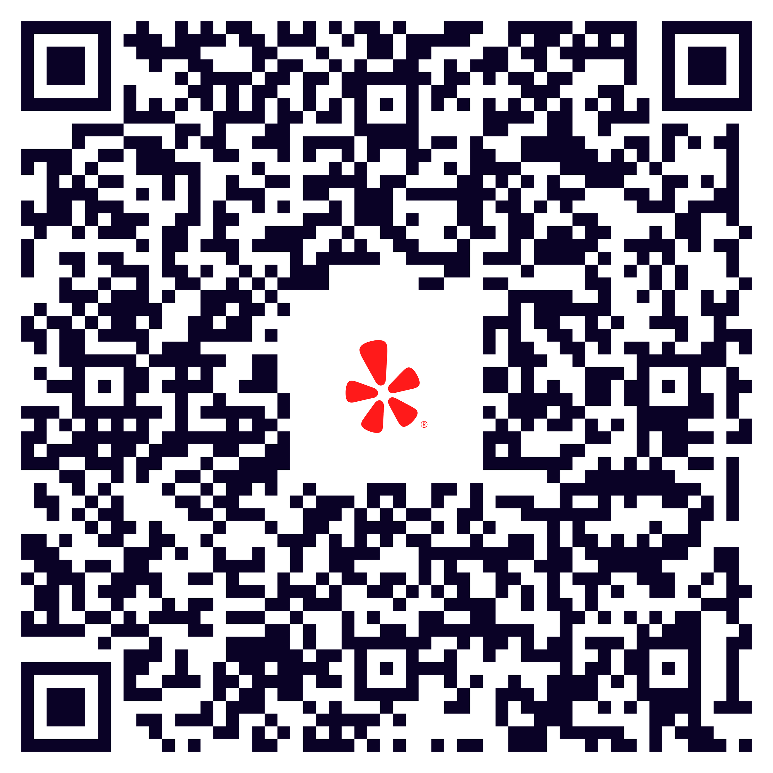 QR code with the Walmart logo and a red and white flower design in the center.
