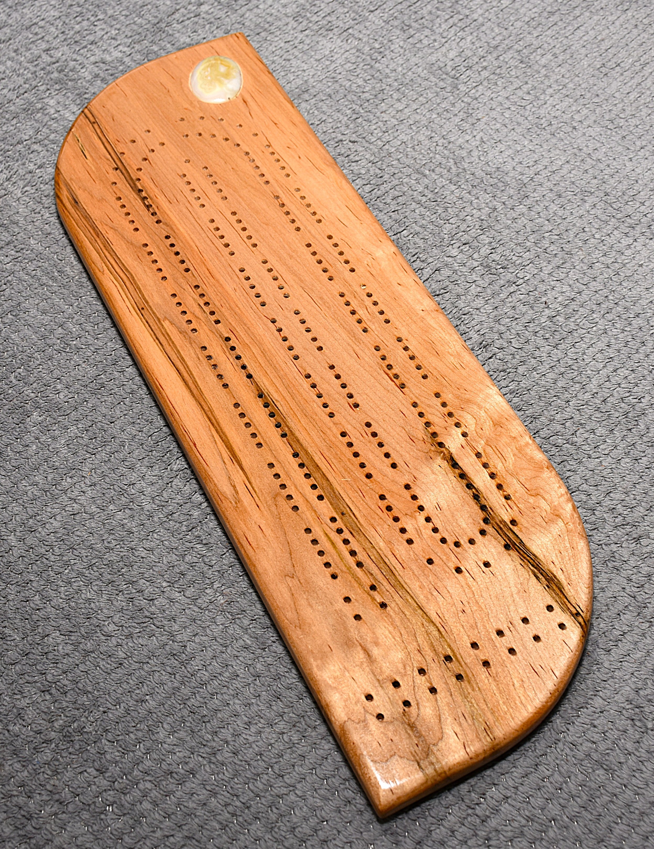 2 Player Cribbage Board w/Game Scoring & Agate Inlay