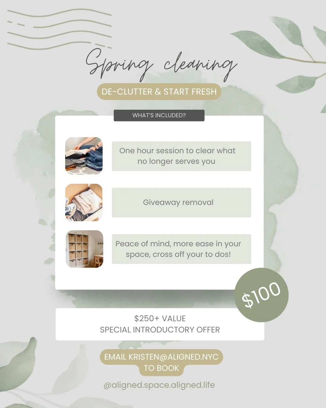 Make room for longer days &amp; fresh energy with a spring giveaway! A quick, one-hour session to clear out what no longer serves you &amp; welcome more of what you enjoy 🌿