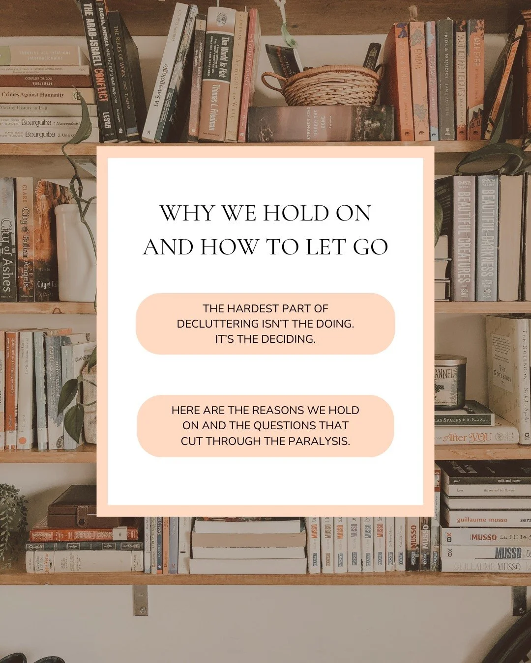 The hardest part of letting go isn't the physical act. It's getting honest about why you're holding on in the first place.

Scarcity. Identity. The life you thought you'd be living by now. The decision you keep putting off.

It's never really about t