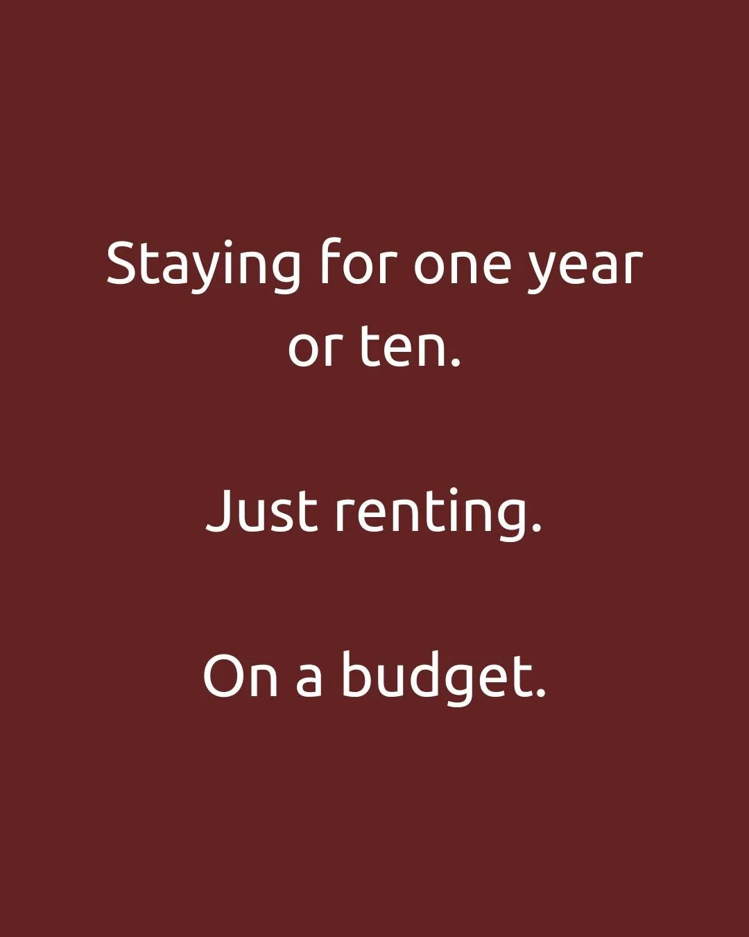 Staying for one year or ten. Just renting. On a budget. Whatever your circumstances, you deserve a home you're proud to show off. A home that supports how you want to show up in the world. Let's build it together 🏡

Comment below to tell me where yo