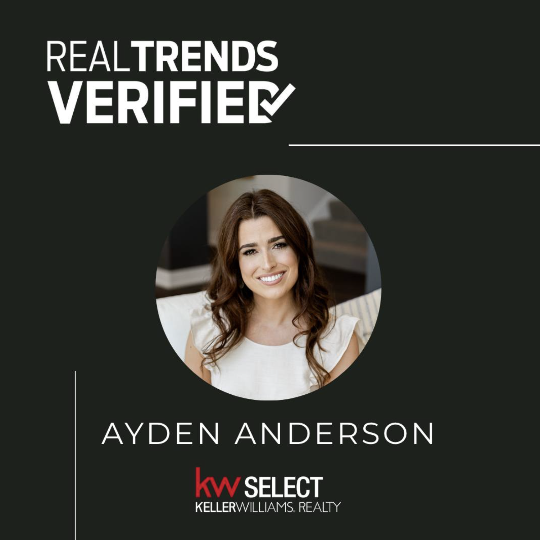 Real Trends Verified, Ayden Anderson, KW Select Keller Williams Realty,  The Heritage Group