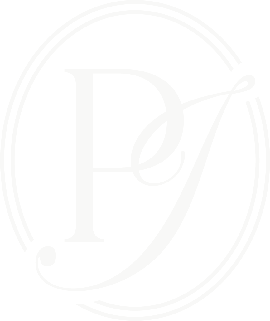 Stylized logo with the letters D and J intertwined, enclosed in an oval with multiple circular lines.