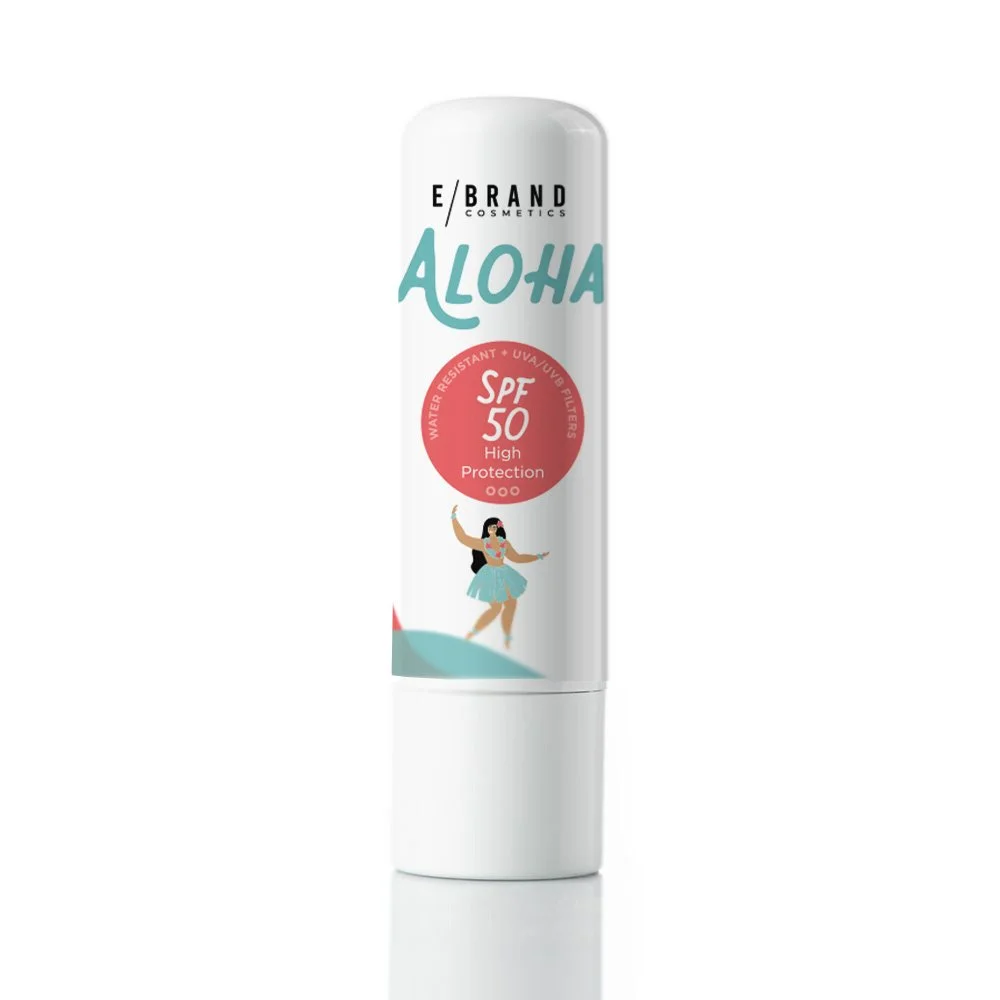 Lip Balm Aloha SPF 50 con Olio di Jojoba, Ebrand Cosmetics, 4,5 gr