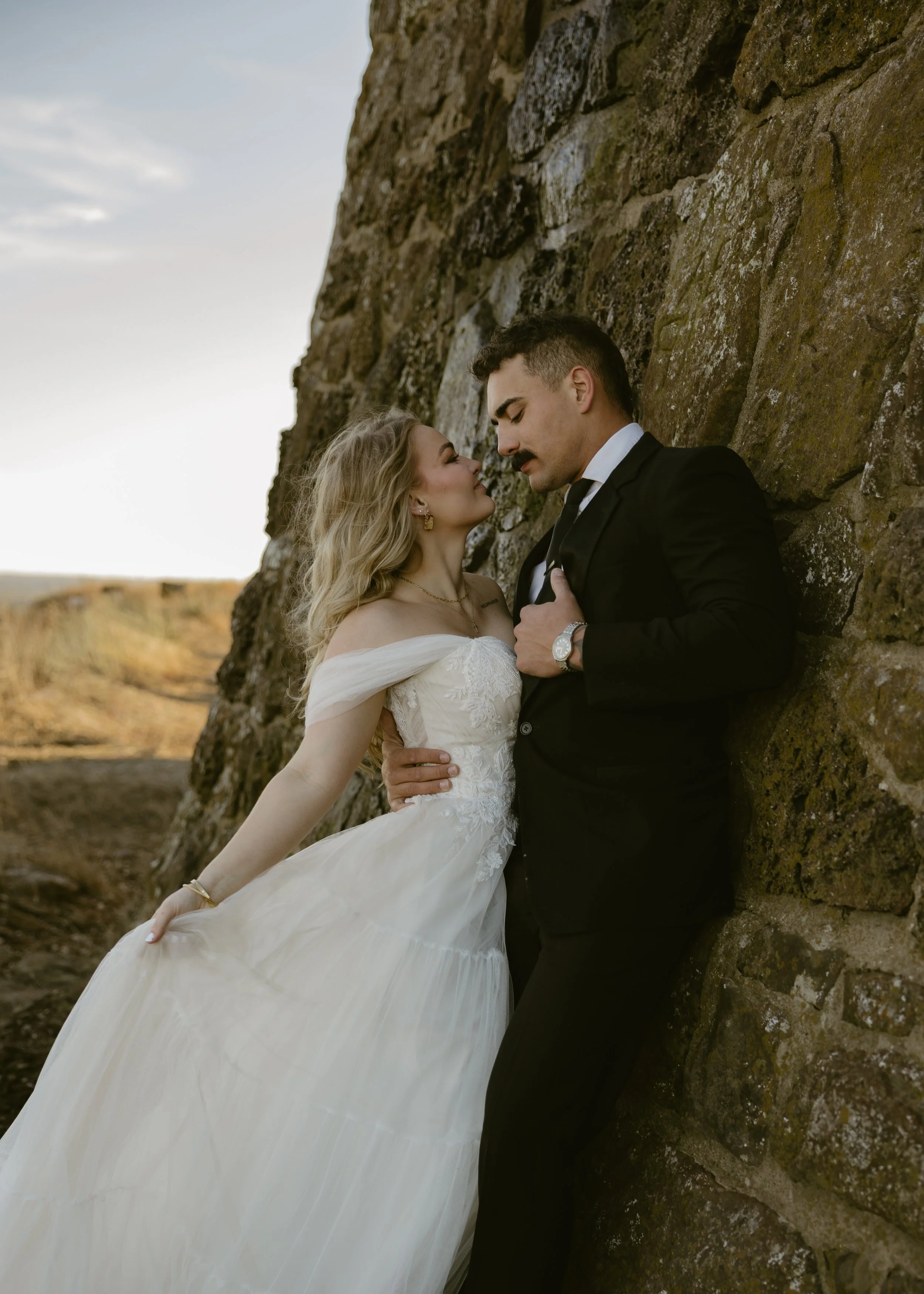 Wedding day couple portrait in Mitchell South Dakota