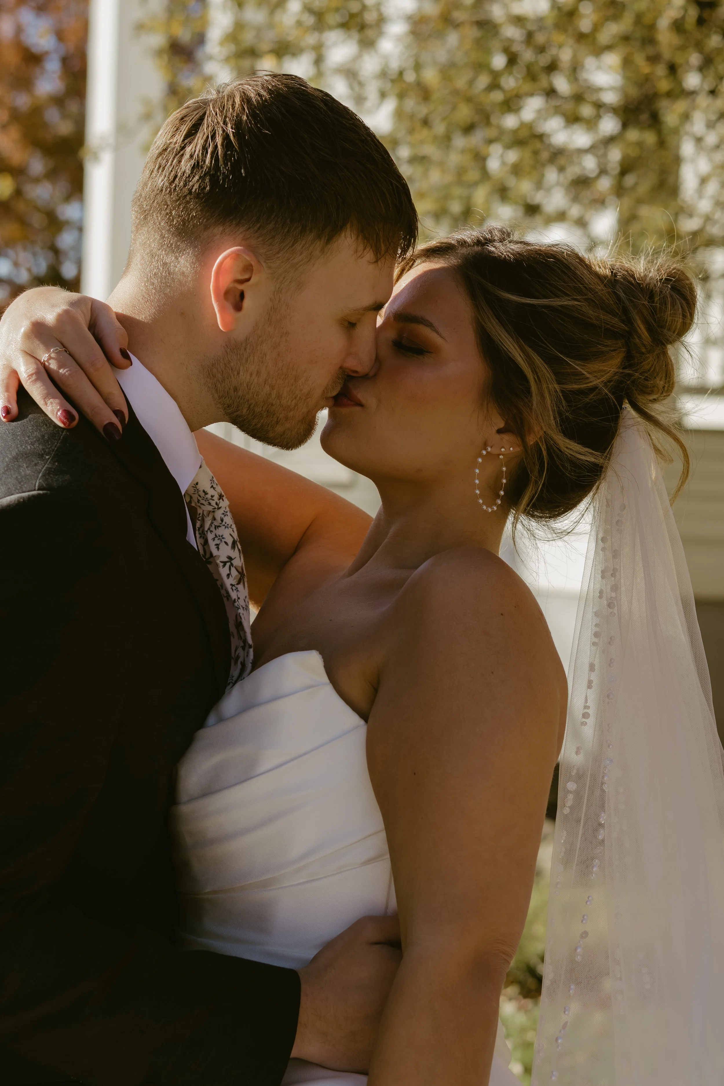 Wedding day couple portrait in Mitchell South Dakota