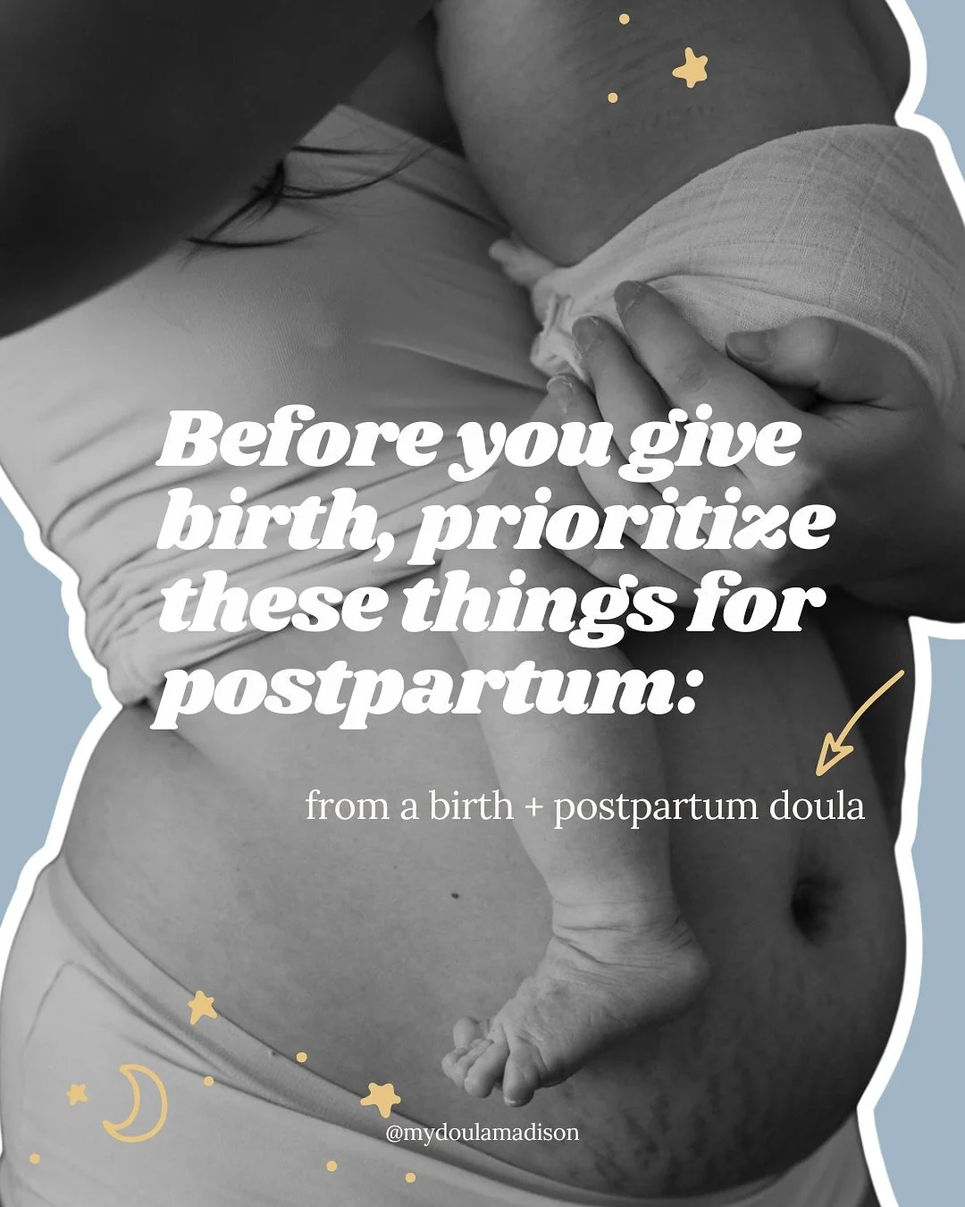 At the end of the day, your baby is going to want and need YOU, not the perfect nursery. Prioritize your own support so you can be grounded and present with your baby 💛