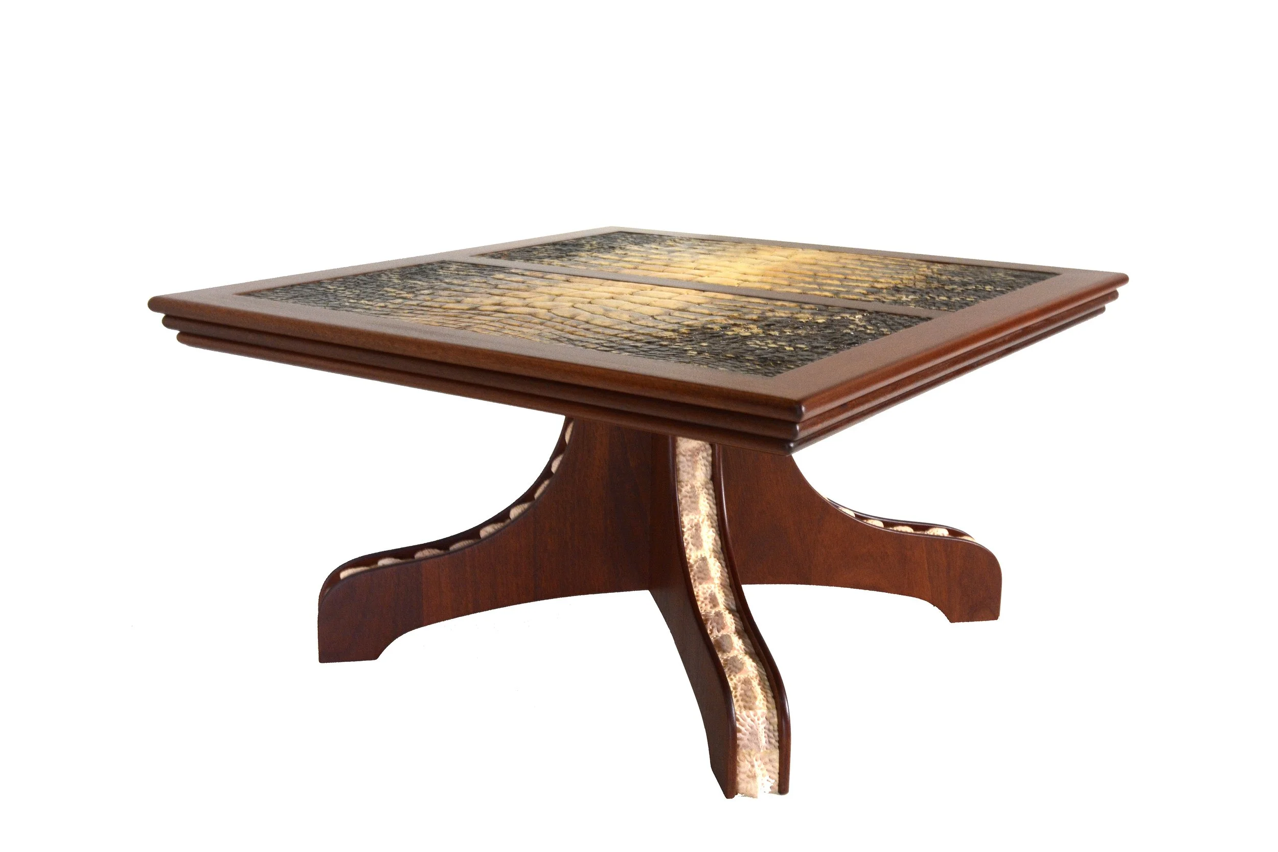 Mahogany and Alligator Skin Table