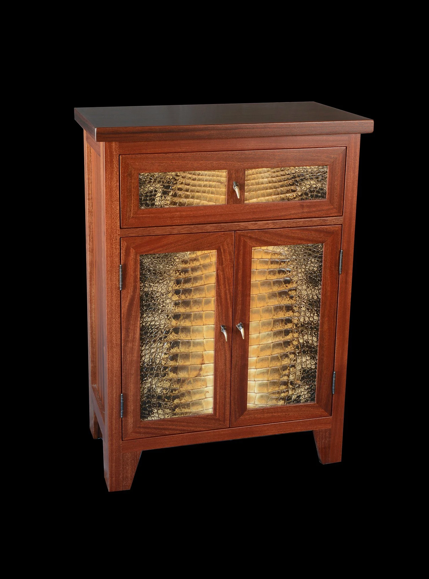 Mahogany and Alligator Skin Cabinet 2