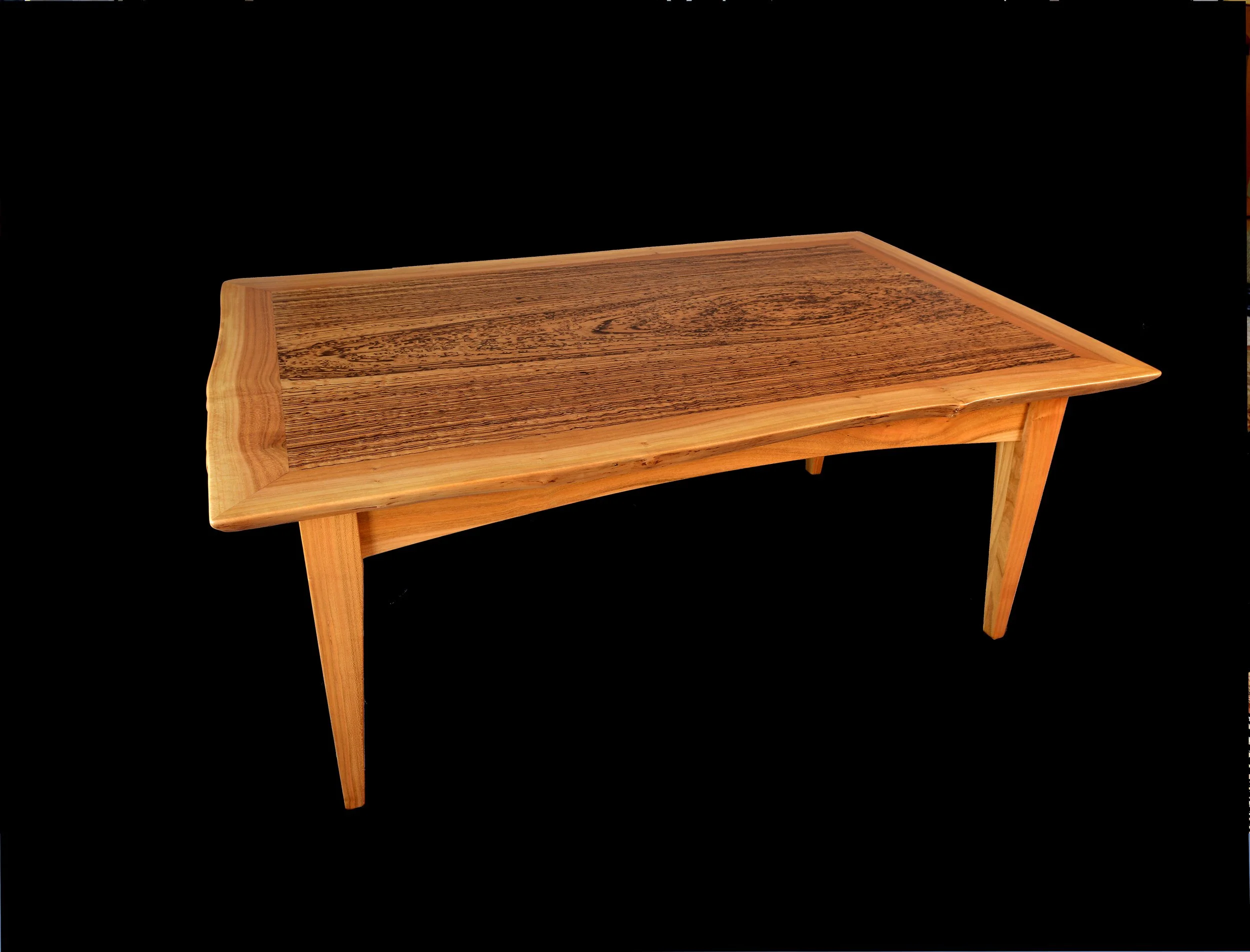 Cherry and Birds-Eye Zebrawood Table