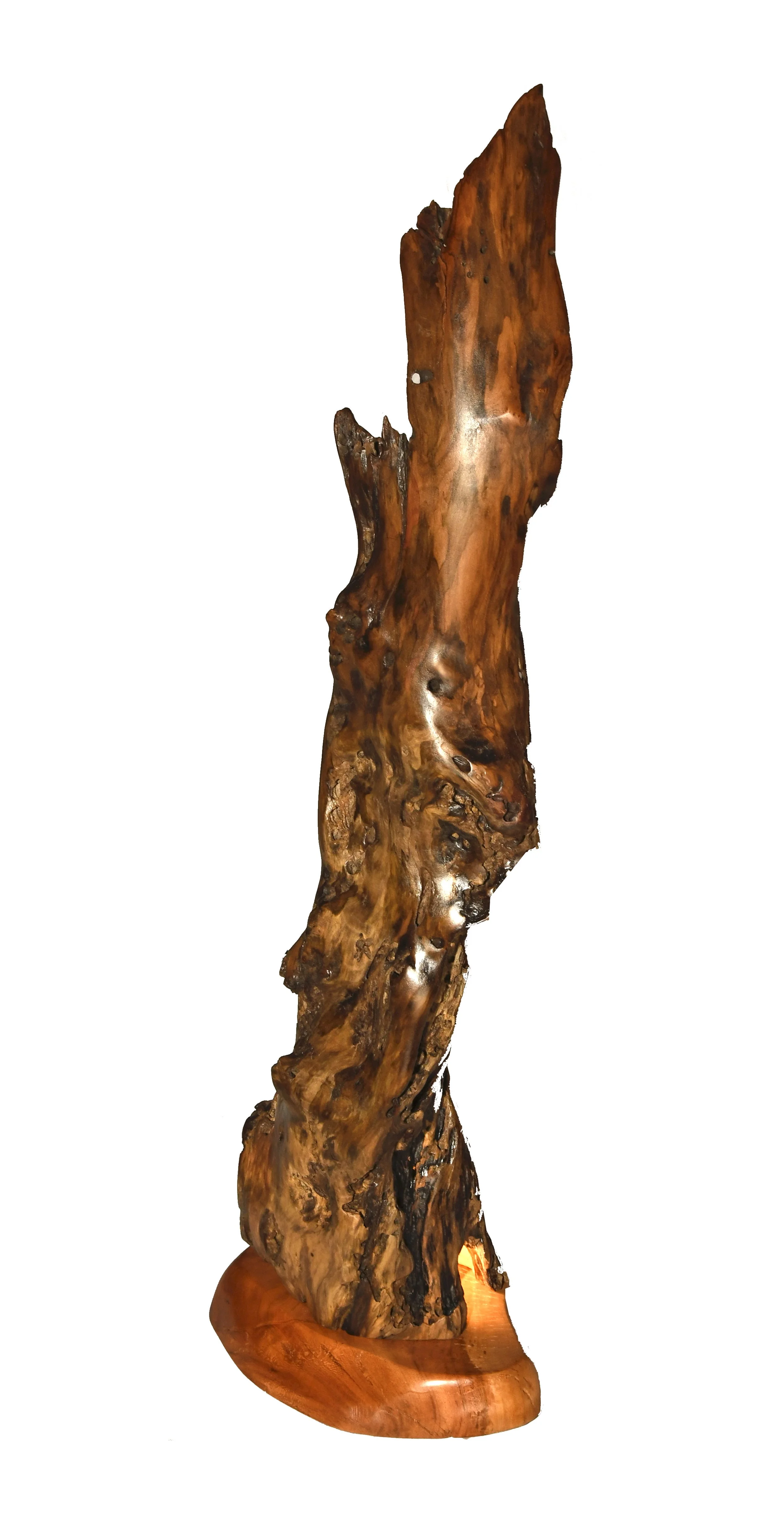 Driftwood and Cherry Accent Lamp #3a - 11" x 37"