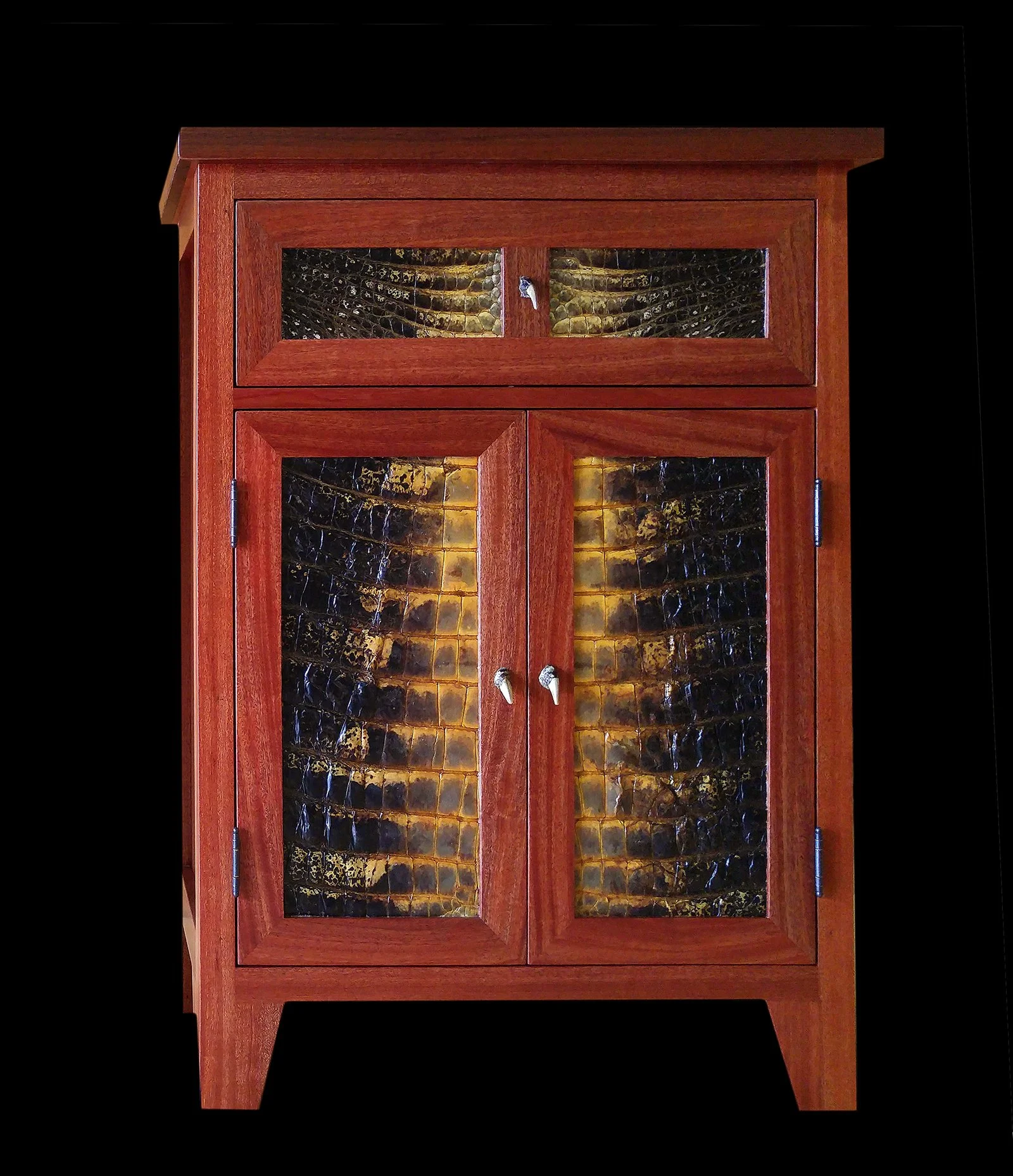 Mahogany and Alligator Skin Cabinet