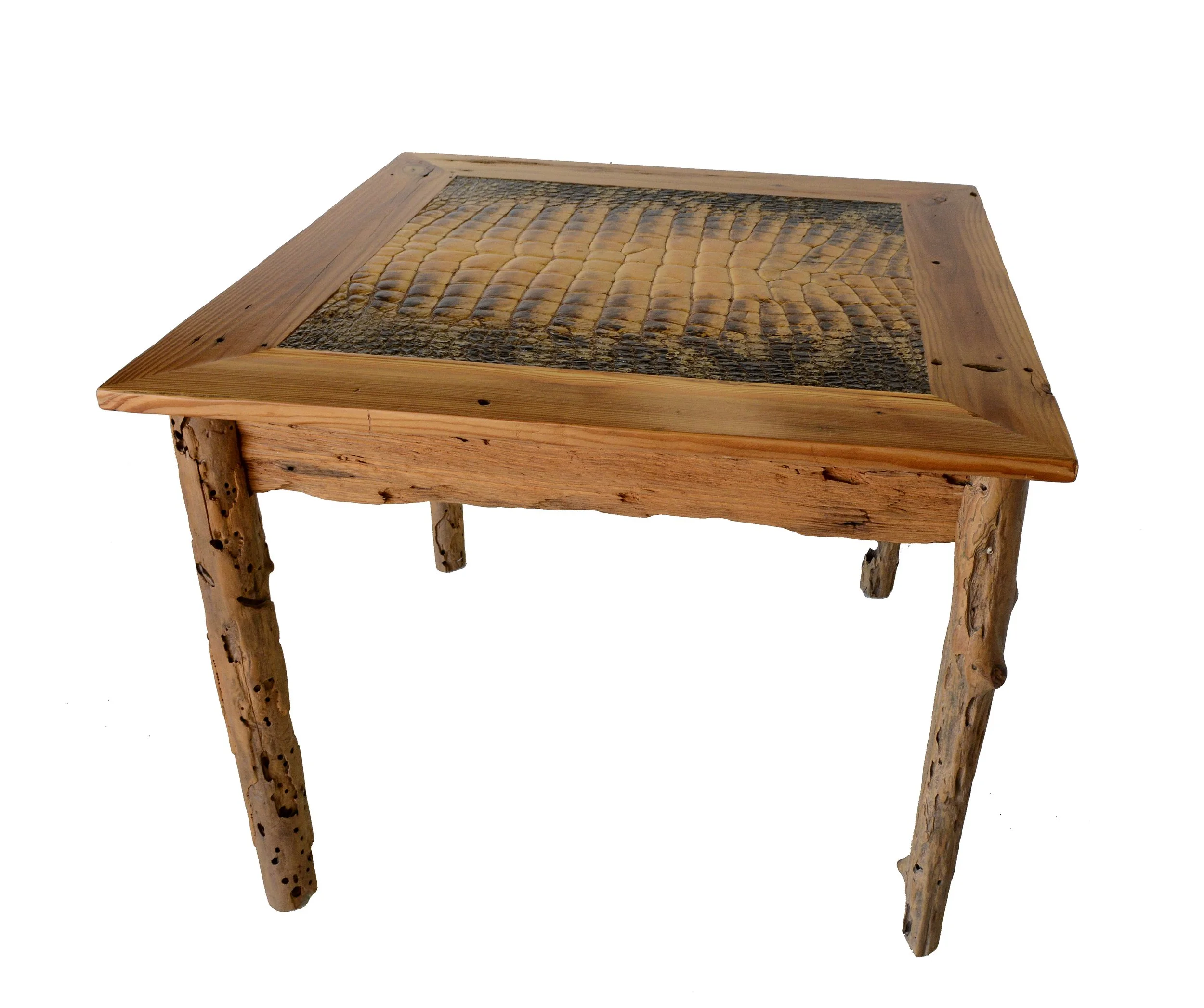 Driftwood and Alligator Skin Card Table