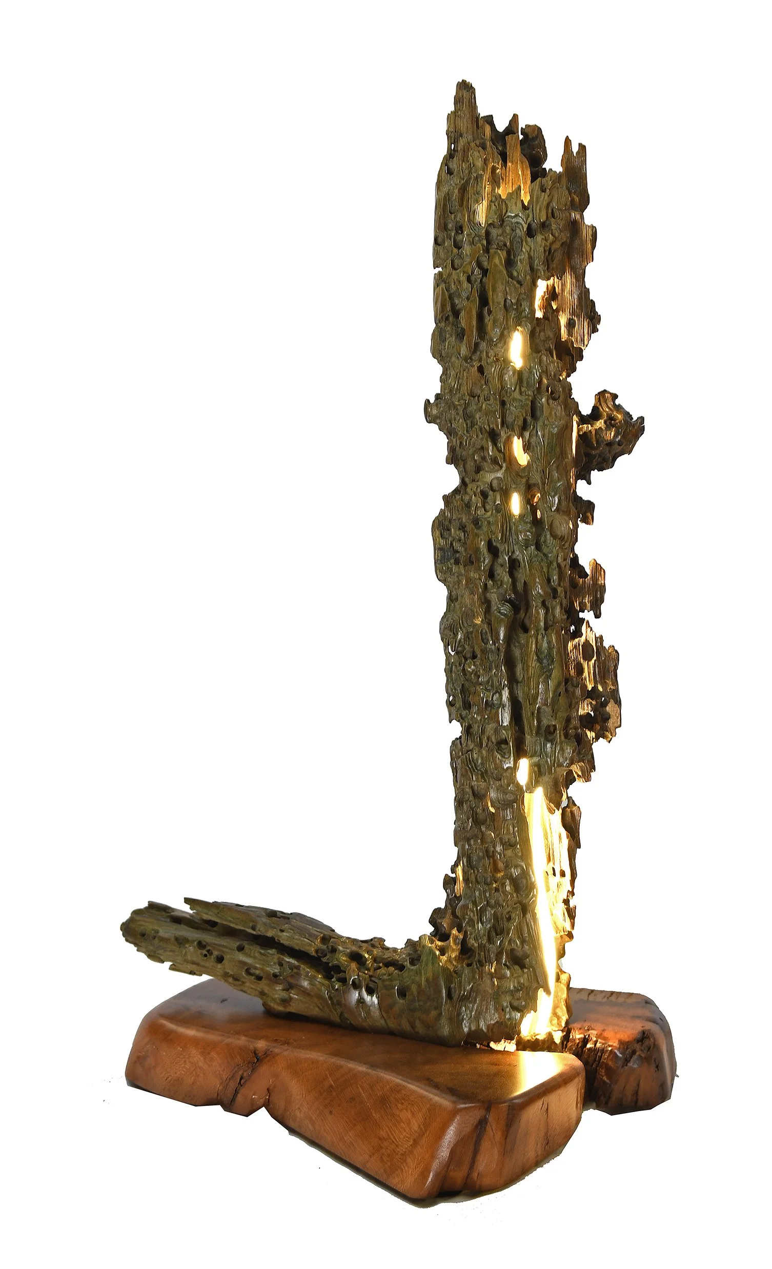 Driftwood and cherry base accent lamp #6b 11" x 41"
