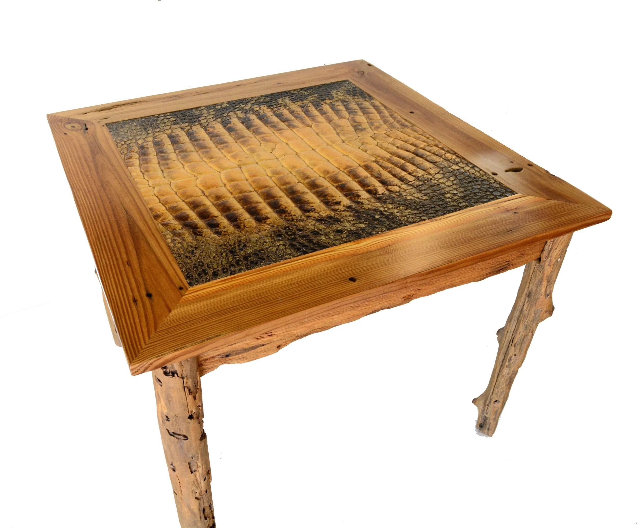 Driftwood and Alligator Skin Card Table 2