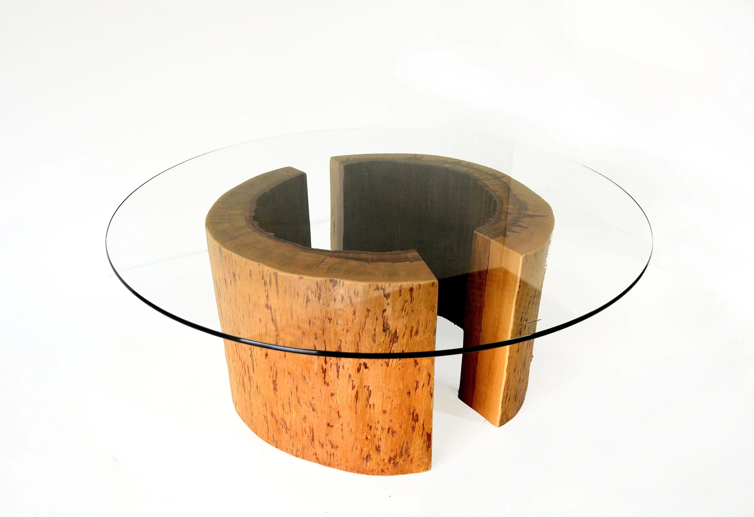 Old Growth Pine and Glass Coffee Table
