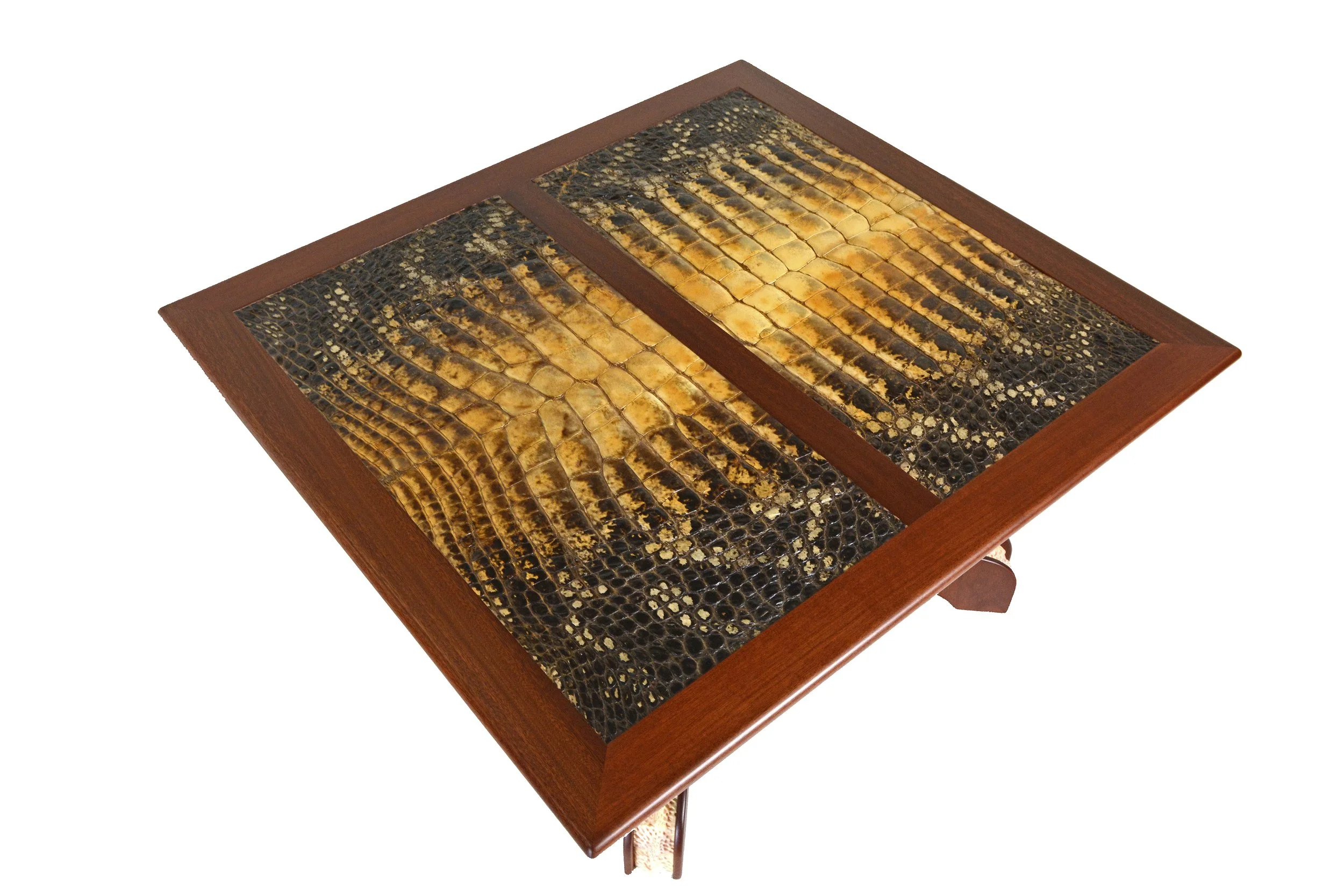 Mahogany and Alligator Skin Table
