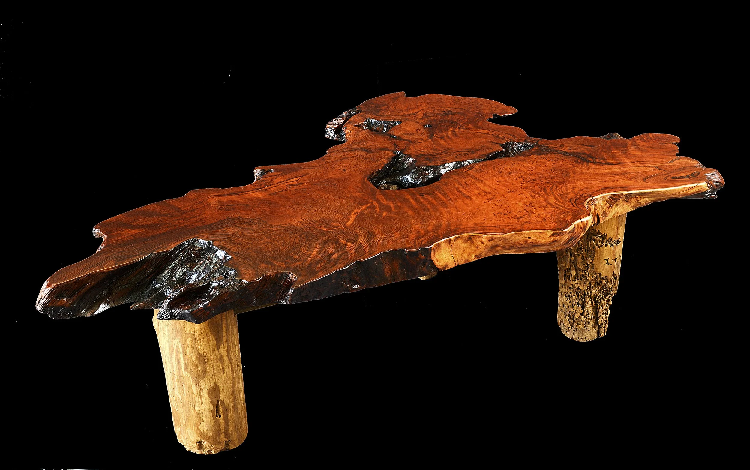 Redwood Burl and Driftwood 2 Bench