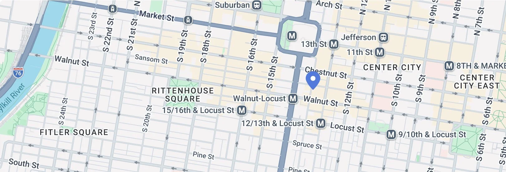 Map of Denver, Colorado showing downtown streets and metro stations, including the 13th Ave, Walnut Street, and the Denver Light Rail line.