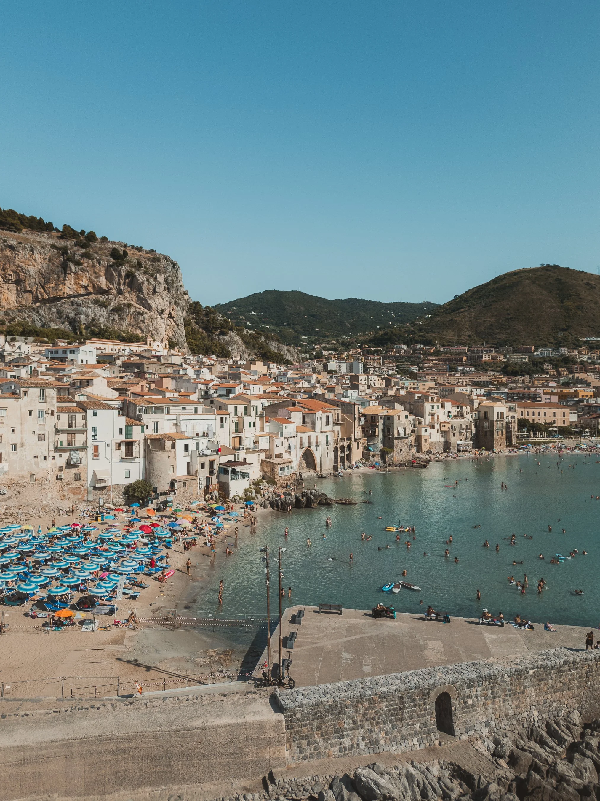 Cefalu Beach Sicily Drone Photo