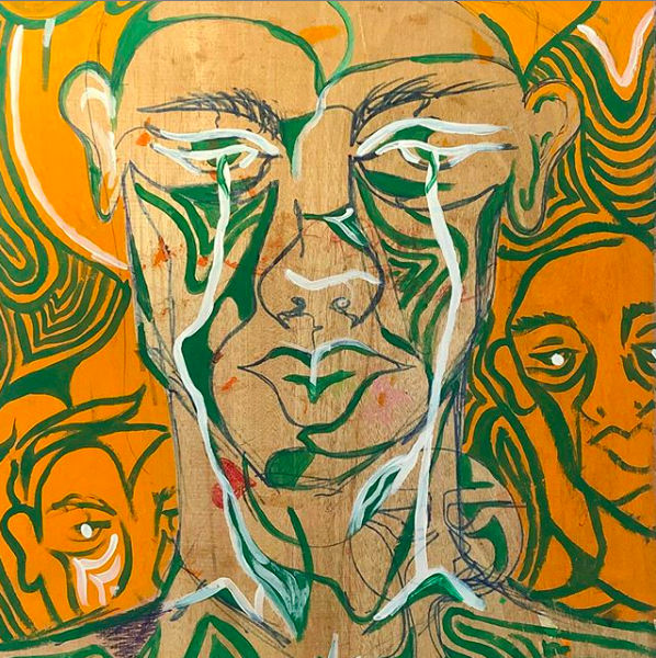 "First"
22 x 24 in, Acrylic on Wood 
Private Collection