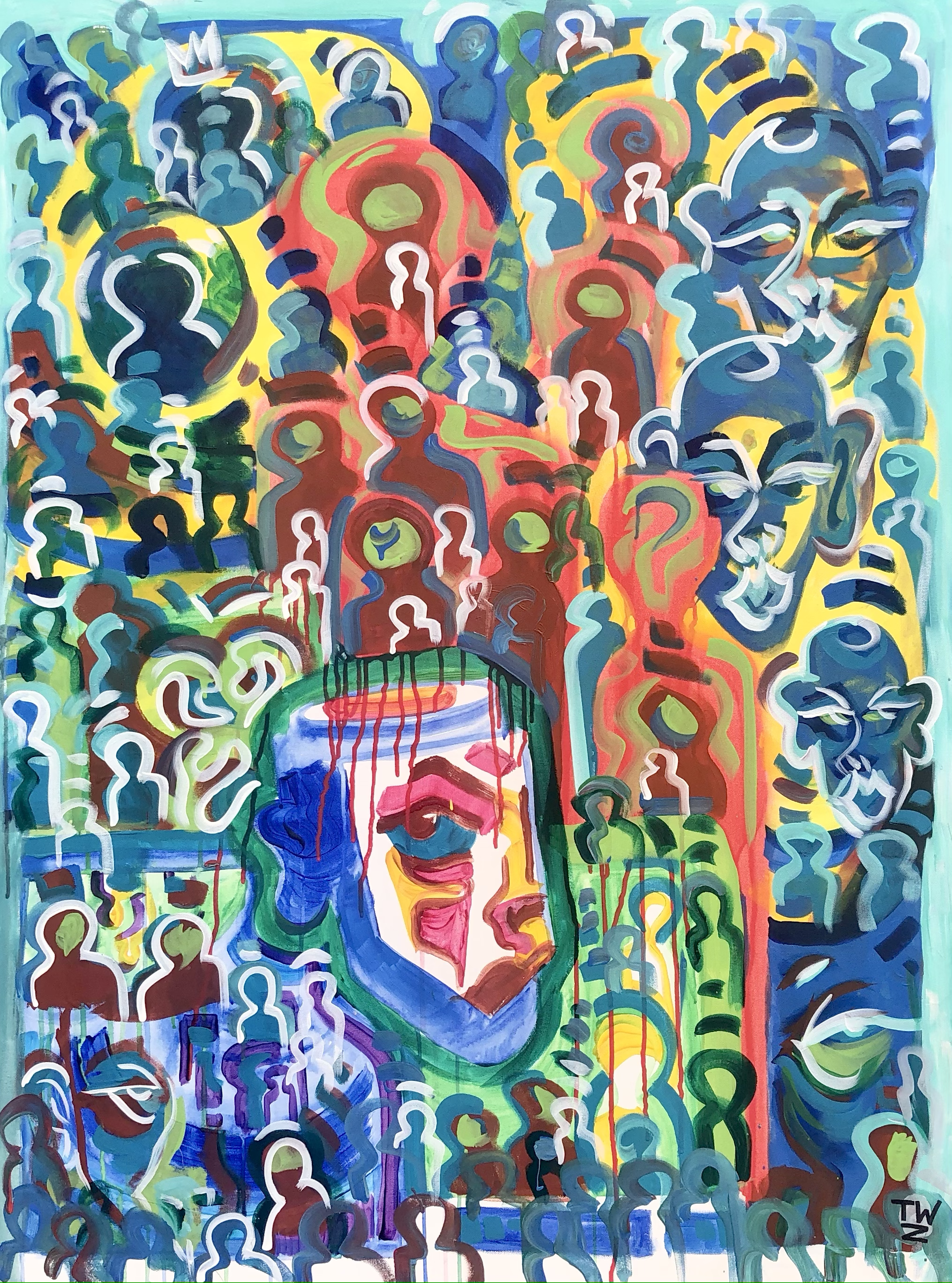 Cluttered Crowds
36 x 48 Inches
 Mixed Media on Canvas