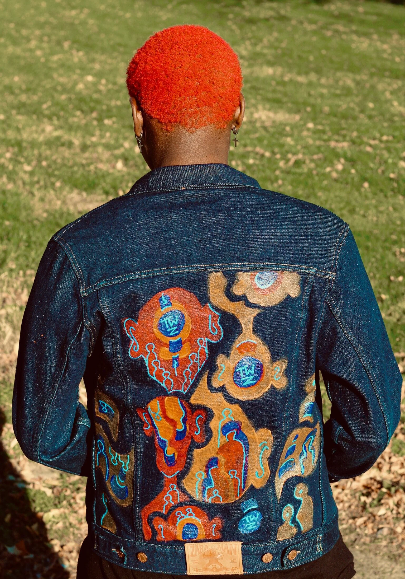 Roberto in Warped Jean Jacket