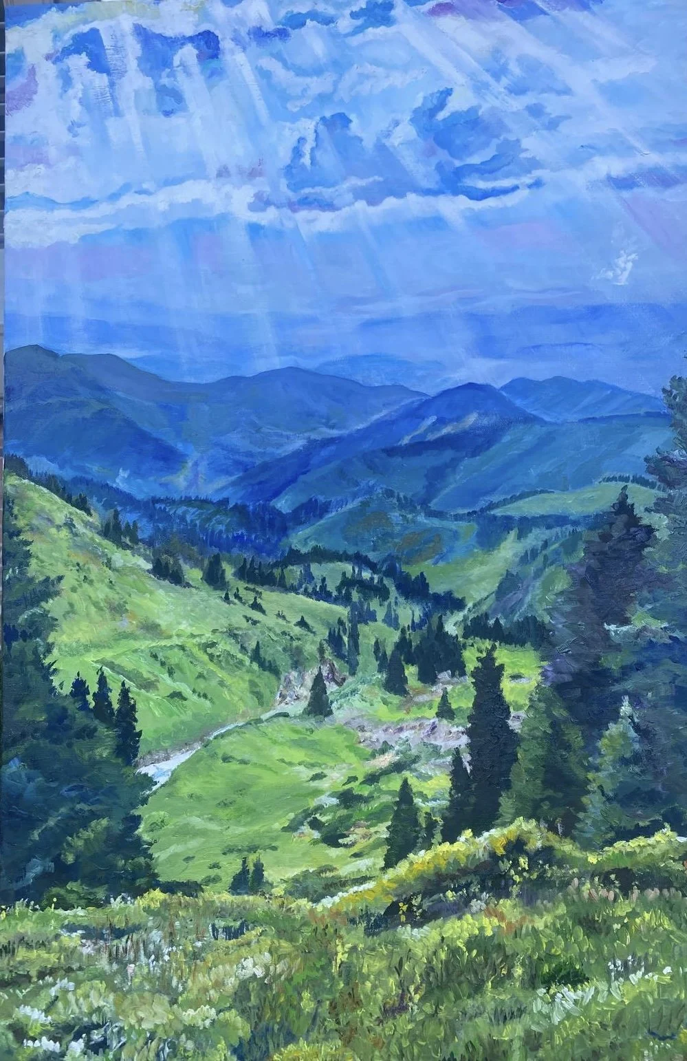Almaty Landscape, Oil on Canvas, 40x30, 2024