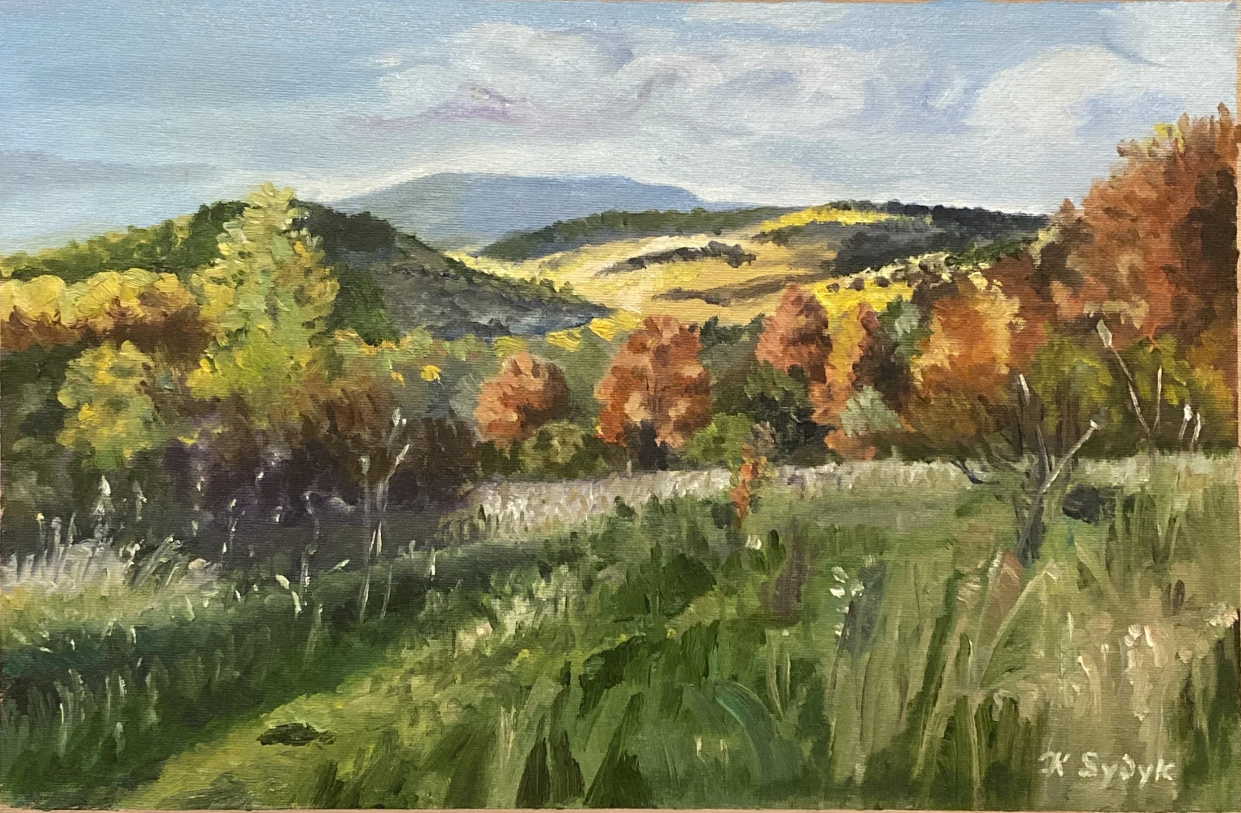 Autumn Hues, 12"x18", oil on canvas glued on hardboard