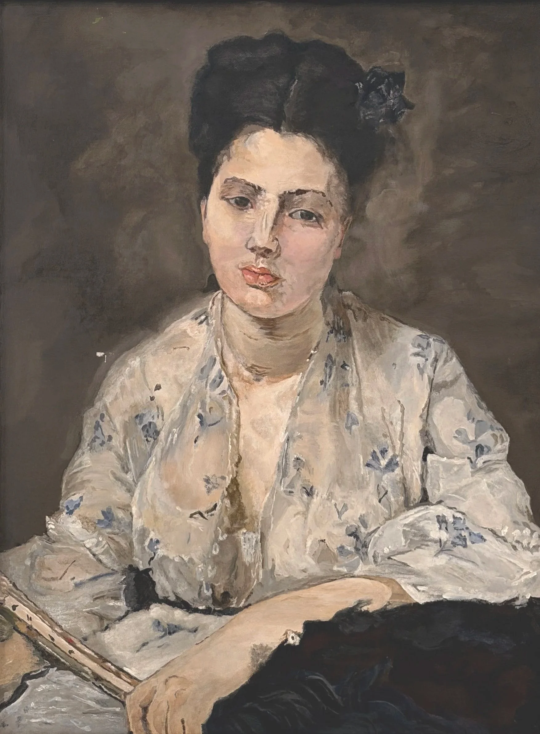 Jeune Femme, copy from Berthe Morisot's original work, 24"x18", acrylic on canvas (private collection)