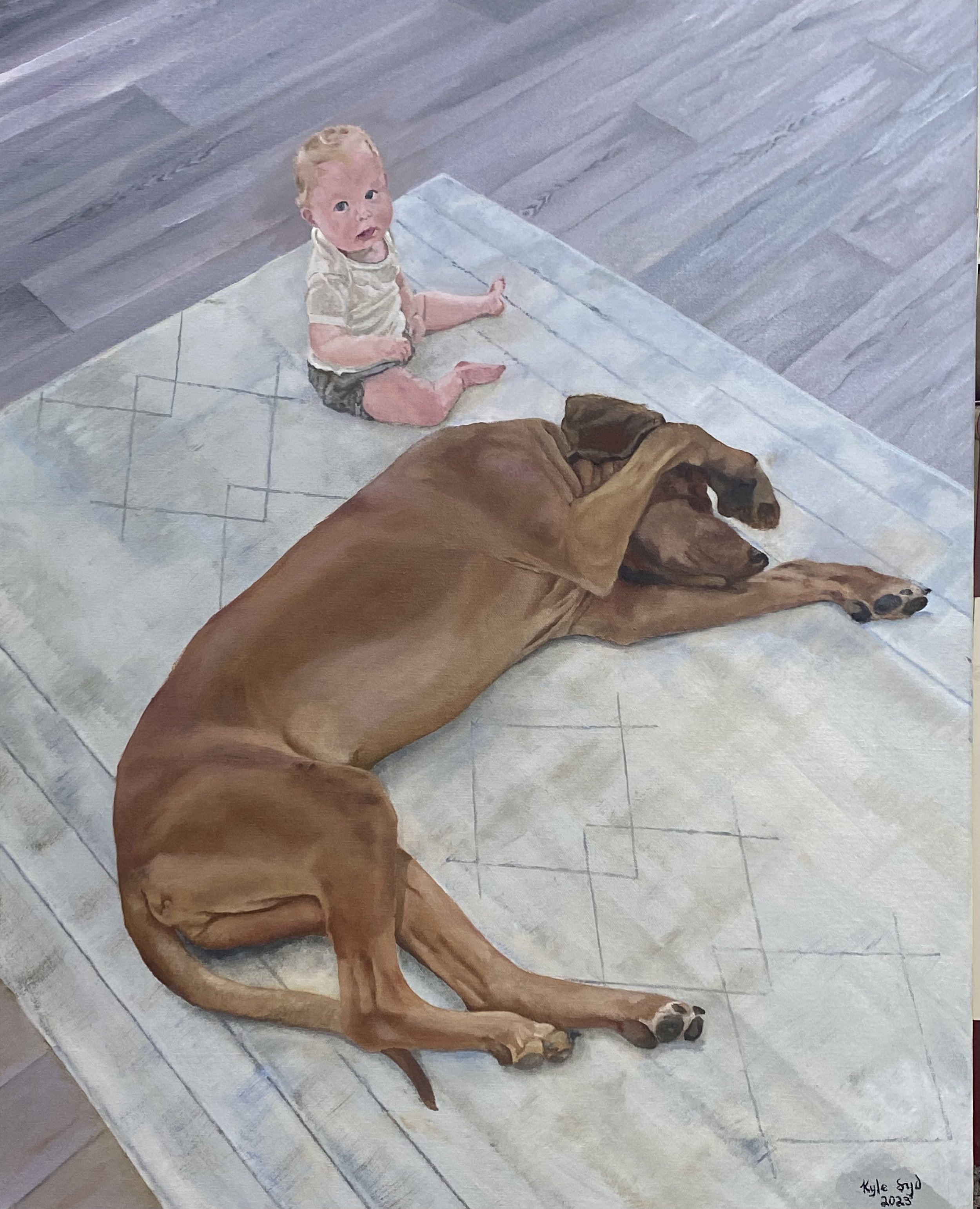 Baby Sitter, 30"x40", acrylic on canvas (private collection)