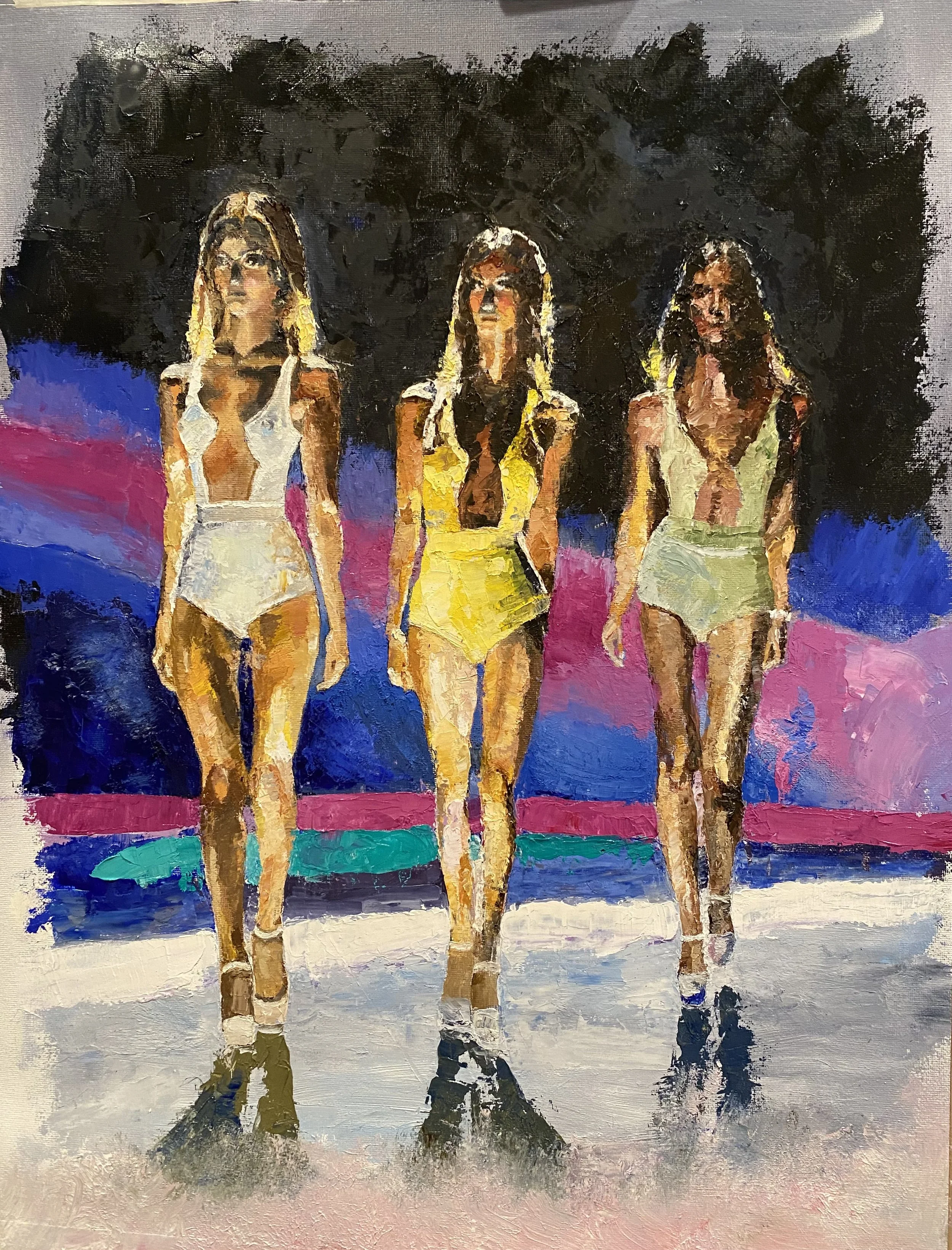 A La Helmut Newton, 18"x24", oil on canvas (private collection)