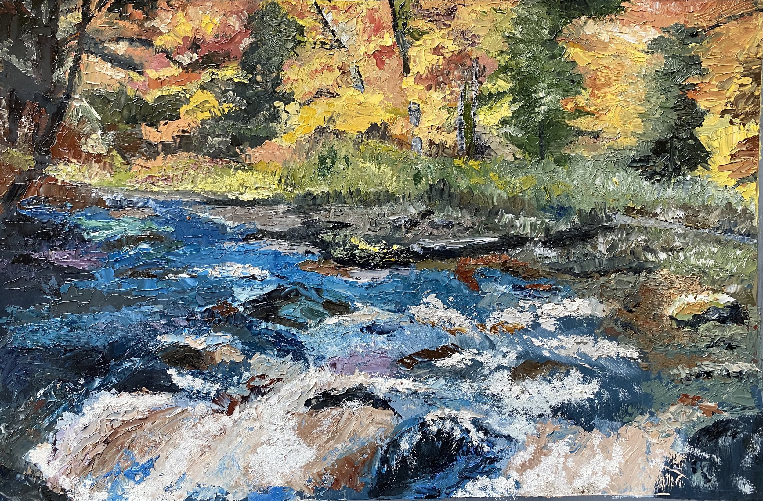 Fall Creek, 9"x12", oil on canvas (private collection)