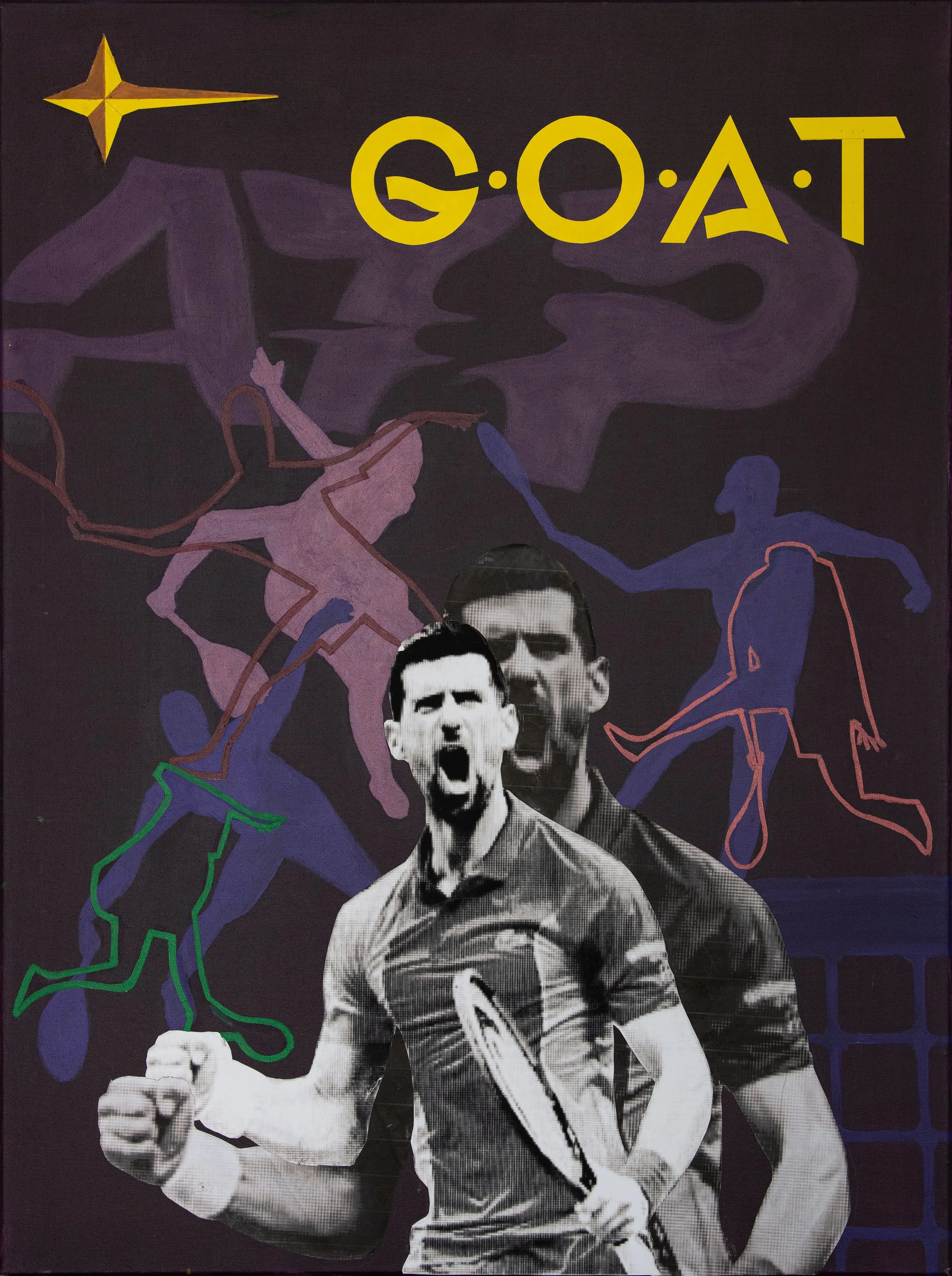 G.O.A.T., 40"x30", mixed media (private collection)