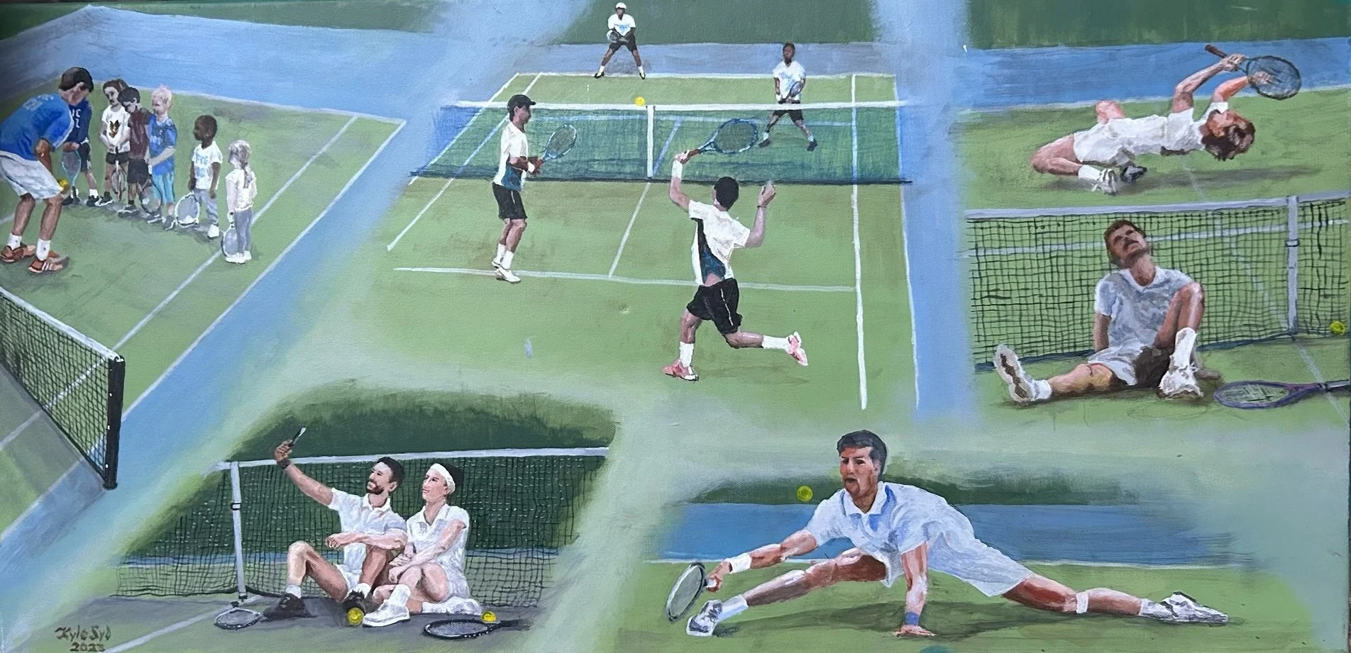 Tennis Life, 12"x36", acrylic on canvas (private collection)