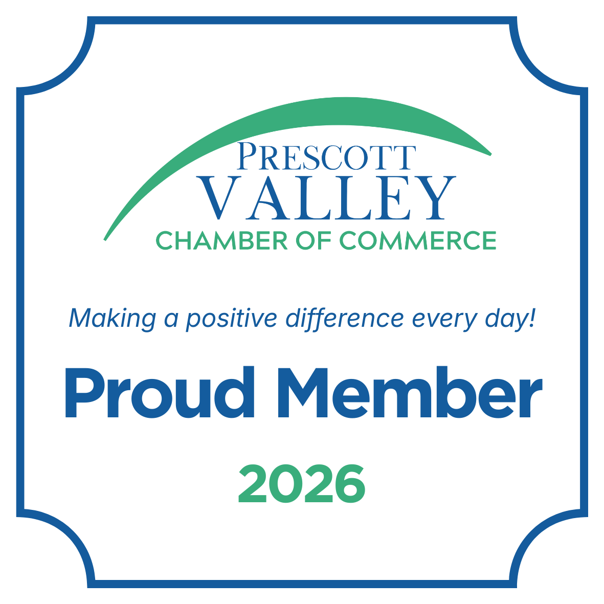 Proud Member 2026, Prescott Valley Chamber of Commerce