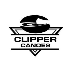 Logo of the Clipper Canoes with a stylized canoe and paddle, featuring bold text.