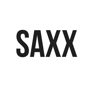 Black text "SAXX" on a white background