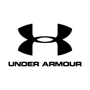 Under Armour logo with black symbol and text on white background