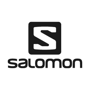 Salomon logo featuring a stylized S symbol above the brand name in black text.
