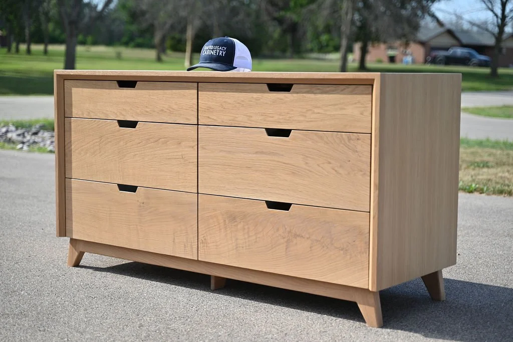A wooden dresser with six drawers. Mid century modern dresser. Avocado inspired White oak dresser Minimalist dresser Handcrafted Minimalist furniture White oak dresser