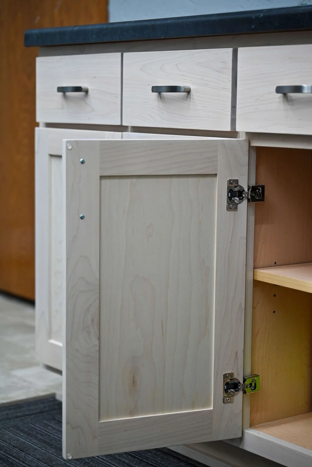 Maple Kitchen cabinet Maple Break room cabinet Maple custom cabinet Maple commercial cabinet White ash stain