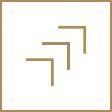 Geometric drawing of an outline square with sections divided by vertical, horizontal, and circle lines.