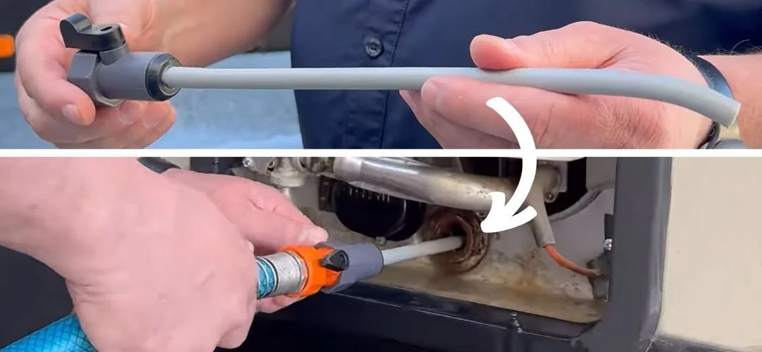 Flushing an RV Tanked Water Heater with a Flush Wand