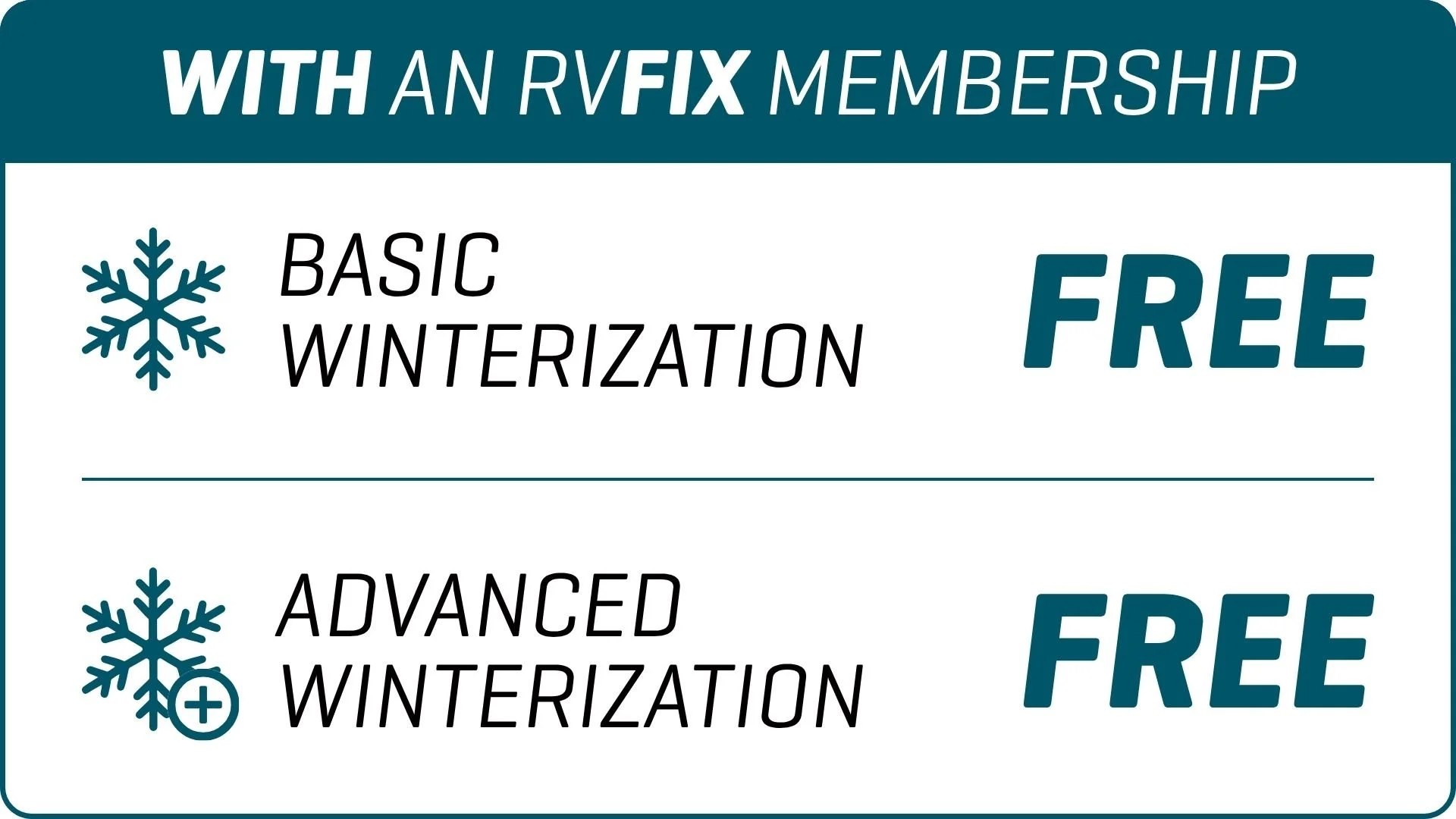 Members of RVFix  get free access to basic and advanced in-person winterizations at Bish’s RV