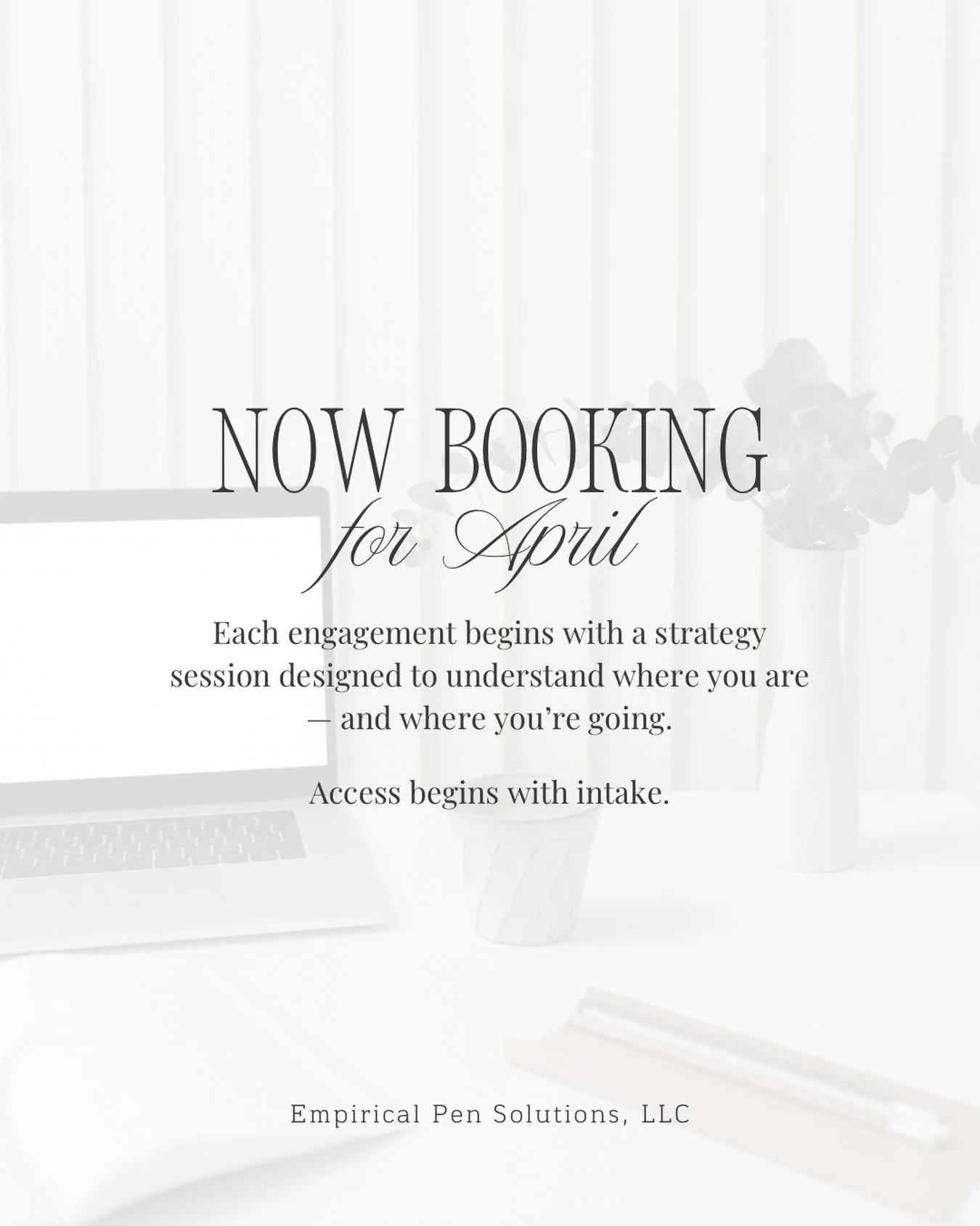 April books are officially open.

If you&rsquo;re ready for a more structured, strategic approach to funding or in your career, I&rsquo;m now welcoming clients into my April calendar.
&bull;
&bull;
&bull;
We don&rsquo;t chase it. We build for it. ✨