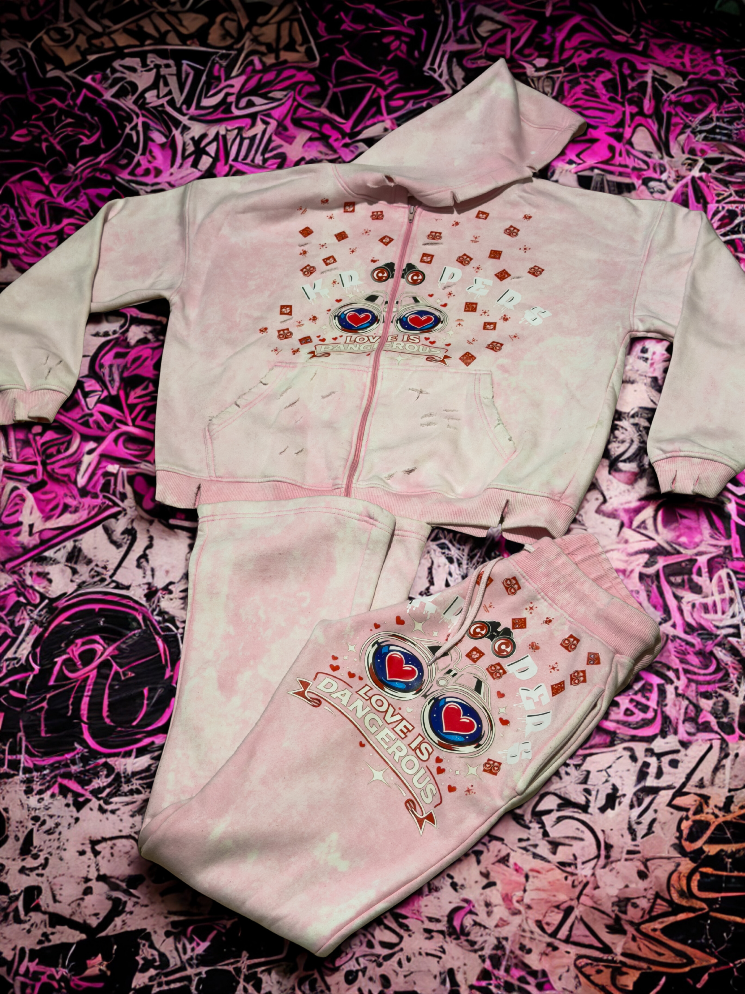 'Scattered' Pink Jumpsuit Set