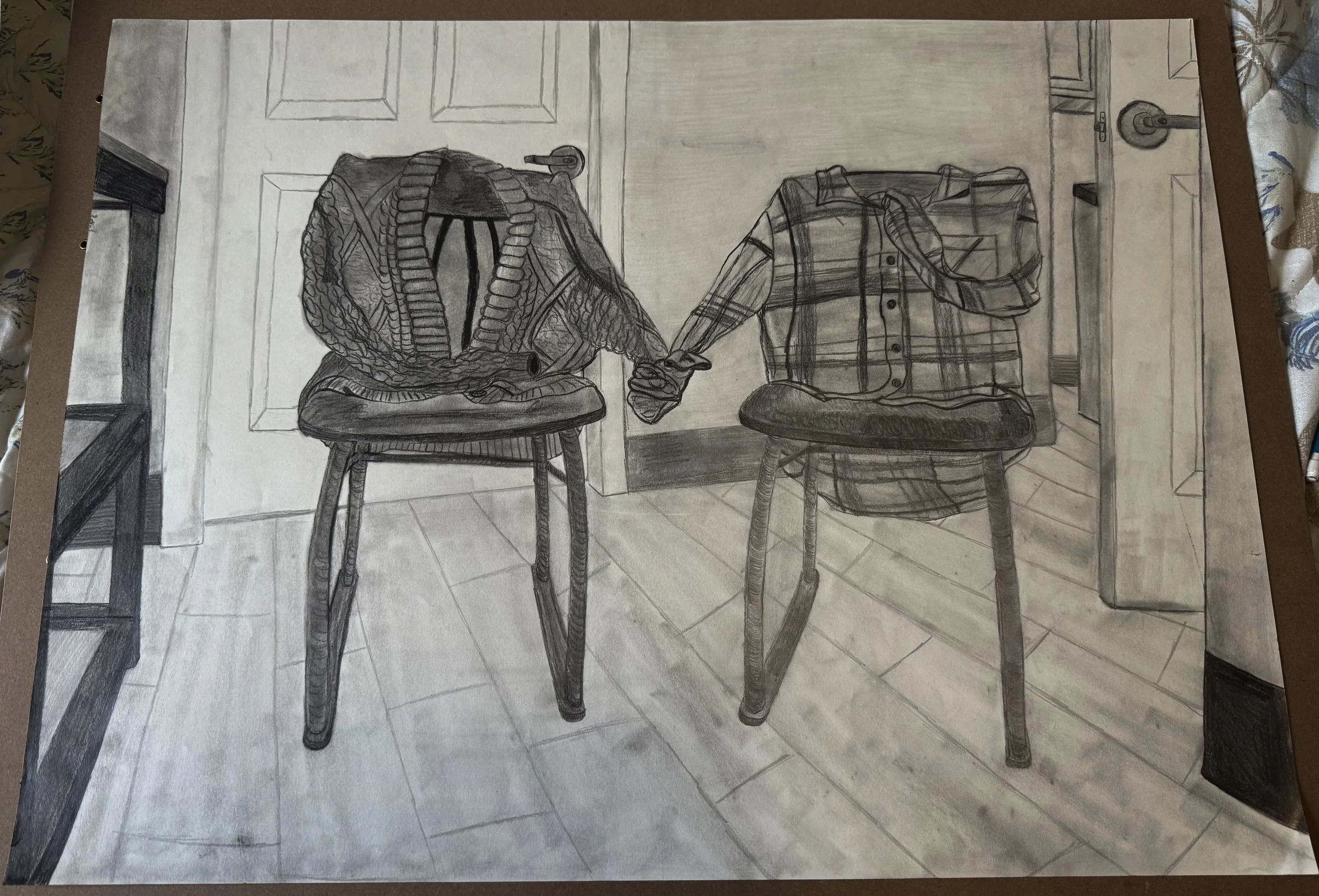 Two Chairs Drawing
Materials: graphite on 18x24" drawing paper